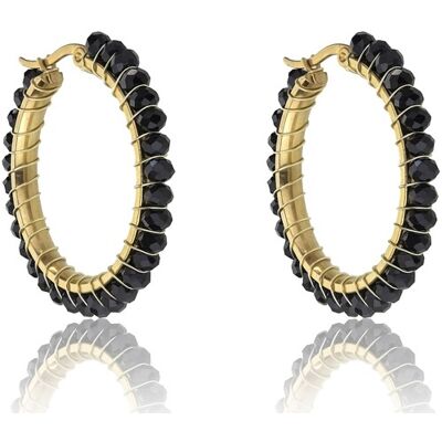 Marc Malone Cercei stilați placați cu aur Elena Black Earrings MCE23028G Marc Malone Cercei stilați placați cu aur Elena Black Earrings MCE23028G