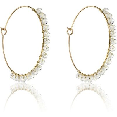 Marc Malone Cercei rotunzi fashion placați cu aur Naomi White Earrings MCE23029G Marc Malone Cercei rotunzi fashion placați cu aur Naomi White Earrings MCE23029G