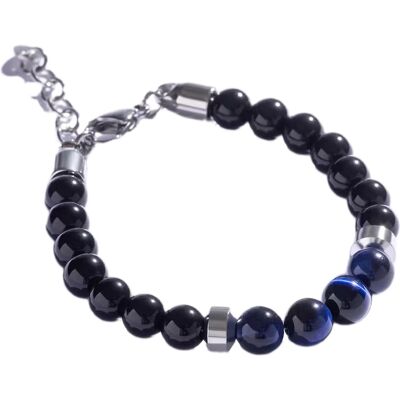Marc Malone Brățară elegantă din mărgele cu ochi de tigru albastru MCGB5022 Marc Malone Brățară elegantă din mărgele cu ochi de tigru albastru MCGB5022