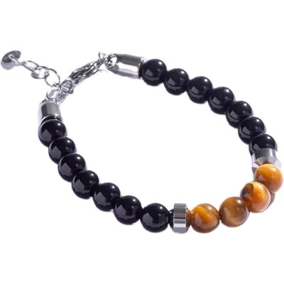 Marc Malone Brățară elegantă din mărgele cu ochi de tigru MCGB5021 Marc Malone Brățară elegantă din mărgele cu ochi de tigru MCGB5021