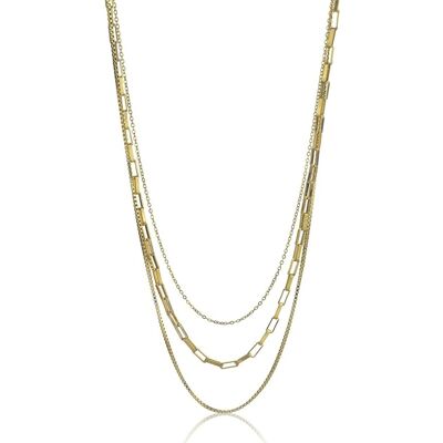 Marc Malone Colier triplu placat cu aur Francesca Gold Necklace MCN24014G Marc Malone Colier triplu placat cu aur Francesca Gold Necklace MCN24014G