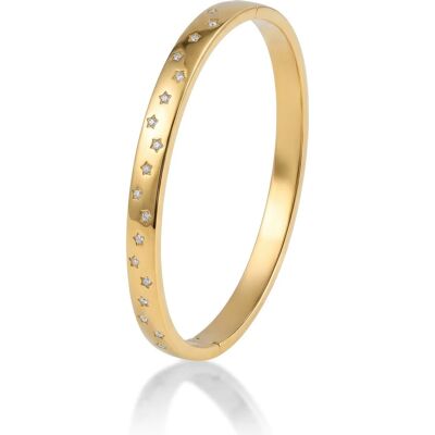 Marc Malone Brățară solidă strălucitoare cu stele MCB250408G Marc Malone Brățară solidă strălucitoare cu stele MCB250408G