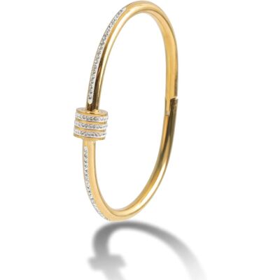 Marc Malone Brățară solidă uimitoare cu cristale MCB250395G Marc Malone Brățară solidă uimitoare cu cristale MCB250395G