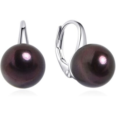 MOISS Cercei eleganți din argint cu perle negre EP000092 MOISS Cercei eleganți din argint cu perle negre EP000092