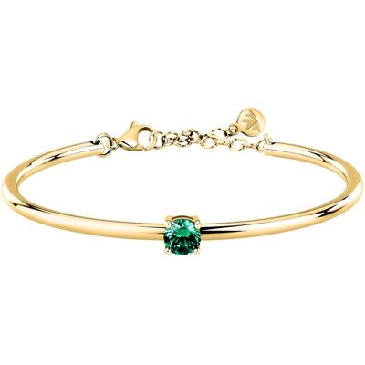 Morellato Brățară solidă placată cu aur decorată cu zircon verde Cerchi SAKM98 Morellato Brățară solidă placată cu aur decorată cu zircon verde Cerchi SAKM98
