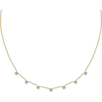 Morellato Colier placat cu aur cu zircon cubic albastru Tesori SAIW303 Morellato Colier placat cu aur cu zircon cubic albastru Tesori SAIW303