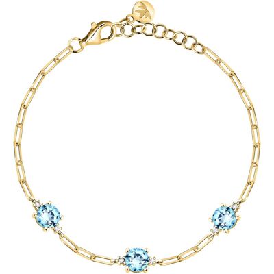 Morellato Brățară placată cu aur cu zircon cubic albastru Tesori SAIW304 Morellato Brățară placată cu aur cu zircon cubic albastru Tesori SAIW304