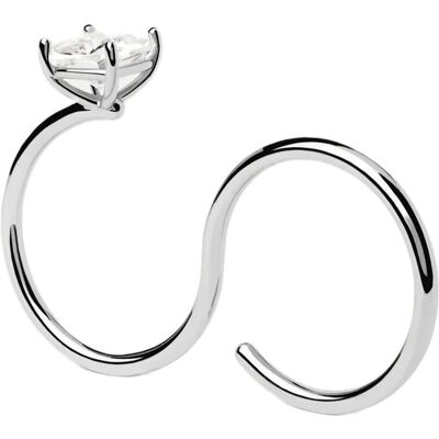 PDPAOLA Inel fashion dublu din argint cu zircon Sofia AN02-A27 48 mm PDPAOLA Inel fashion dublu din argint cu zircon Sofia AN02-A27 48 mm
