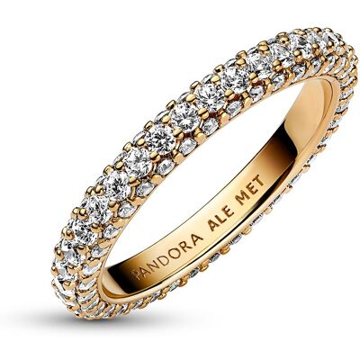 Pandora Inel placat cu aur lucios cu zircon Shine Timeless 162627C01 50 mm Pandora Inel placat cu aur lucios cu zircon Shine Timeless 162627C01 50 mm