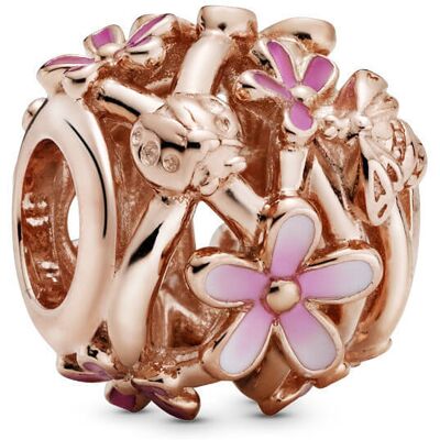 Pandora Mărgea din bronz cu flori roz 788772C01 Pandora Mărgea din bronz cu flori roz 788772C01