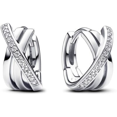 Pandora Cercei rotunzi de argint cu zirconi Pavé 293150C01 Pandora Cercei rotunzi de argint cu zirconi Pavé 293150C01