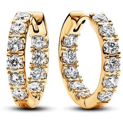 Pandora Cercei eleganți placați cu aur cu zircon Timeless Shine 263002C01 Pandora Cercei eleganți placați cu aur cu zircon Timeless Shine 263002C01