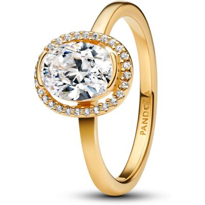 Pandora Inel elegant placat cu aur cu pietre de zircon Shine 163554C01 60 mm Pandora Inel elegant placat cu aur cu pietre de zircon Shine 163554C01 60 mm