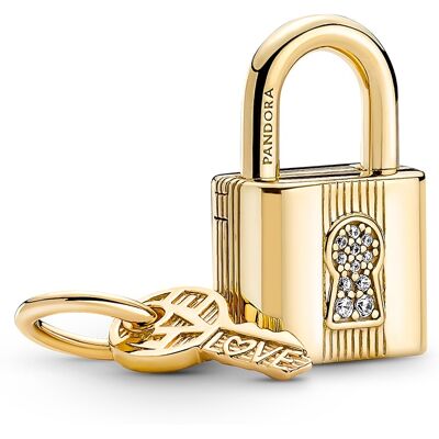 Pandora Pandantive placate cu aur Lacăt suspendat și cheie Shine Moments/ME 760088C01 Pandora Pandantive placate cu aur Lacăt suspendat și cheie Shine Moments/ME 760088C01