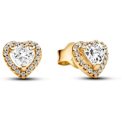 Pandora Cercei delicați inimioare placate cu aur Timeless 268427C01 Pandora Cercei delicați inimioare placate cu aur Timeless 268427C01