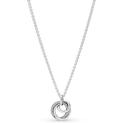 Pandora Colier fin argintiu Cercuri cu zircon 391455C01-60 Pandora Colier fin argintiu Cercuri cu zircon 391455C01-60