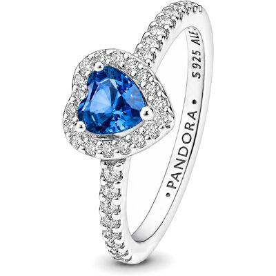 Pandora Inel delicat din argint cu inimă albastră Timeless 198421C05 56 mm Pandora Inel delicat din argint cu inimă albastră Timeless 198421C05 56 mm