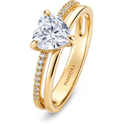Pandora Inel fermecător placat cu aur cu zirconi Timeless Shine 163100C01 56 mm Pandora Inel fermecător placat cu aur cu zirconi Timeless Shine 163100C01 56 mm