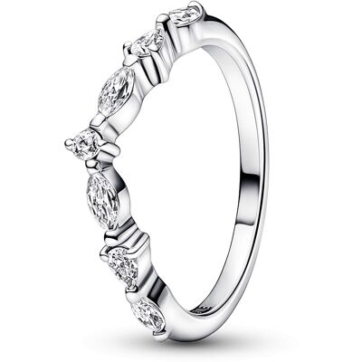 Pandora Inel fermecător argintiu cu pietre de zircon 192390C01 50 mm Pandora Inel fermecător argintiu cu pietre de zircon 192390C01 50 mm