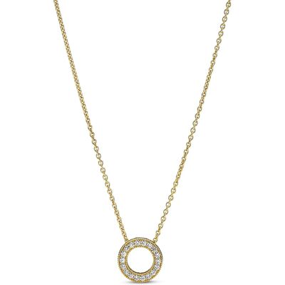 Pandora Colier placat cu aur cu pandantiv strălucitor Shine 367436C01-45 Pandora Colier placat cu aur cu pandantiv strălucitor Shine 367436C01-45