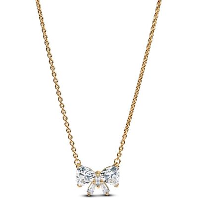 Pandora Colier placat cu aur Fundiță strălucitoare Shine Timeless 363508C01-45 Pandora Colier placat cu aur Fundiță strălucitoare Shine Timeless 363508C01-45