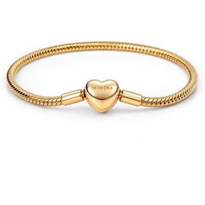 Pandora Brățară placată cu aur cu o inimă Shine Moments 564236C00 17 cm Pandora Brățară placată cu aur cu o inimă Shine Moments 564236C00 17 cm