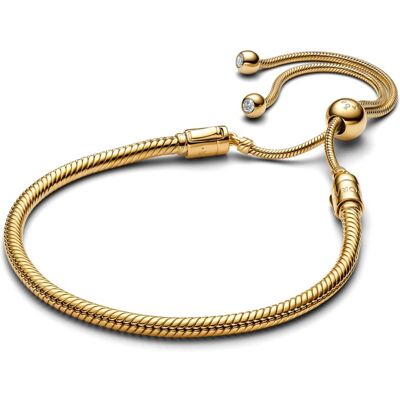 Pandora Brățară placată cu aur cu închidere glisantă Șarpe Shine 563580C01-2 Pandora Brățară placată cu aur cu închidere glisantă Șarpe Shine 563580C01-2