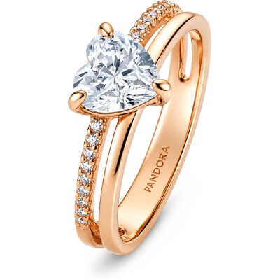 Pandora Inel frumos placat cu aur cu zircon Timeless Rose 183100C01 50 mm Pandora Inel frumos placat cu aur cu zircon Timeless Rose 183100C01 50 mm