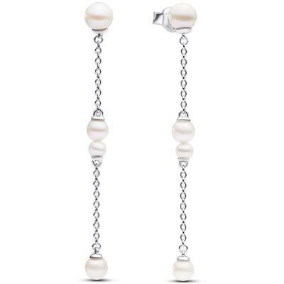 Pandora Cercei lungi din argint cu perle naturale Timeless 293152C01 Pandora Cercei lungi din argint cu perle naturale Timeless 293152C01