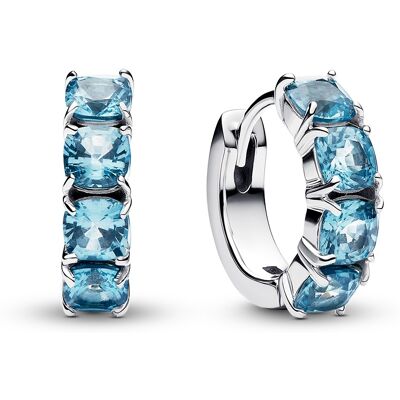 Pandora Cercei rotunzi din argint cu cristale albastre Timeless 293851C01 Pandora Cercei rotunzi din argint cu cristale albastre Timeless 293851C01