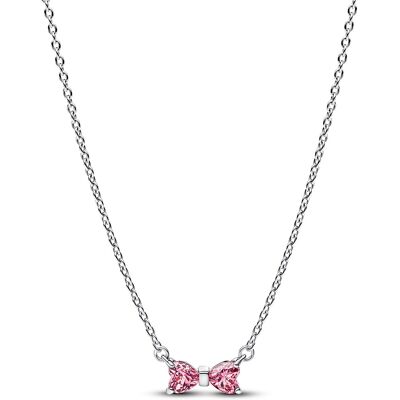 Pandora Colier din argint Fundiță roz Timeless 394235C01-45 Pandora Colier din argint Fundiță roz Timeless 394235C01-45