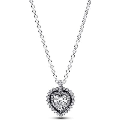 Pandora Colier din argint cu o inimă strălucitoare Timeless 393099C01-45 Pandora Colier din argint cu o inimă strălucitoare Timeless 393099C01-45