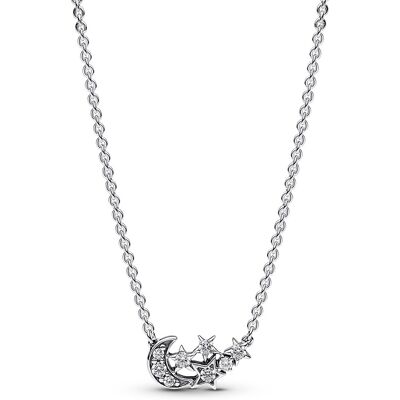 Pandora Colier din argint Lună strălucitoare și stele Moments 392991C01-45 Pandora Colier din argint Lună strălucitoare și stele Moments 392991C01-45