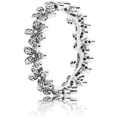 Pandora Inel strălucitor cu părăluțe (Bellis perennis) 190934CZ 50 mm Pandora Inel strălucitor cu părăluțe (Bellis perennis) 190934CZ 50 mm