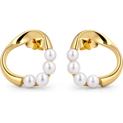 Pandora Cercei uimitori placați cu aur cu perle Essence Shine 263276C01 Pandora Cercei uimitori placați cu aur cu perle Essence Shine 263276C01