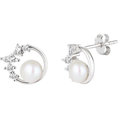 Preciosa Cercei fini din argint cu pietre de zircon și perlă de râu Innocence 5385 01 Preciosa Cercei fini din argint cu pietre de zircon și perlă de râu Innocence 5385 01