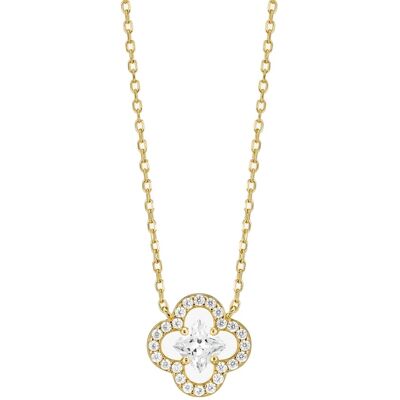 Preciosa Colier placat cu aur cu zircon cubic Lucky Leaf Royal Lagoon 5438Y00 Preciosa Colier placat cu aur cu zircon cubic Lucky Leaf Royal Lagoon 5438Y00