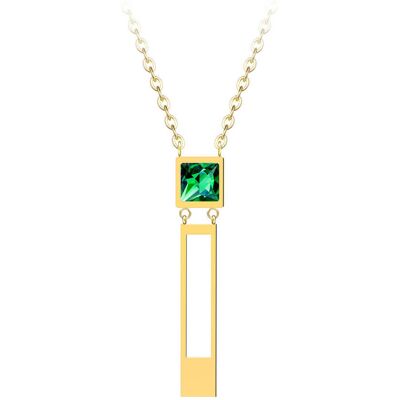 Preciosa Colier din oțel placat cu aur Straight cu cristal Preciosa verde 7391Y66 Preciosa Colier din oțel placat cu aur Straight cu cristal Preciosa verde 7391Y66