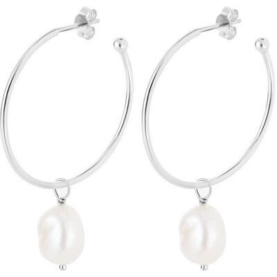 Preciosa Cercei cercuri din argint 2in1 cu perlă de râu Hoop Vibes Glamour 5426 01 Preciosa Cercei cercuri din argint 2in1 cu perlă de râu Hoop Vibes Glamour 5426 01