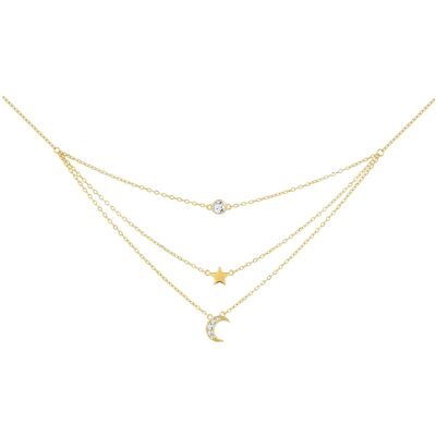 Preciosa Model 5362Y00 - Colier cu zirconiu cubic Lună Stea Preciosa Model 5362Y00 - Colier cu zirconiu cubic Lună Stea