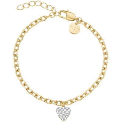 Rosefield Brățară placată cu aur pentru femei cu cristale Chunky Heart JBCHG-J1279 Rosefield Brățară placată cu aur pentru femei cu cristale Chunky Heart JBCHG-J1279