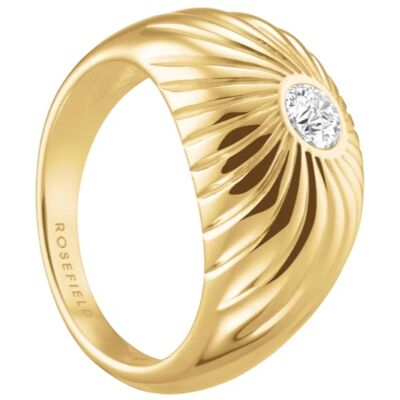 Rosefield Inel de lux din oțel placat cu aur, cu cristale Solitaire JRBT 52 mm Rosefield Inel de lux din oțel placat cu aur, cu cristale Solitaire JRBT 52 mm