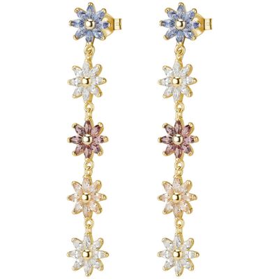 Rosato Cercei floricele placați cu aur cu zirconiu cubic colorat Gaia RZGA77 Rosato Cercei floricele placați cu aur cu zirconiu cubic colorat Gaia RZGA77