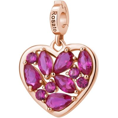 Rosato Pandantiv inimă placat cu aur cu zirconiu cubic fucsia Storie RZ242 Rosato Pandantiv inimă placat cu aur cu zirconiu cubic fucsia Storie RZ242