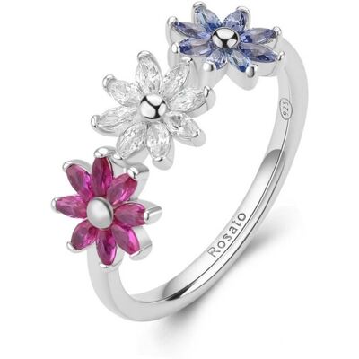 Rosato Inel floare din argint cu zirconiu cubic Gaia RZGA81 52 mm Rosato Inel floare din argint cu zirconiu cubic Gaia RZGA81 52 mm