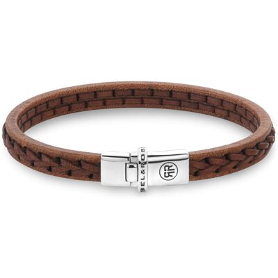 Rebel&Rose Brățară din piele maro Stranded Cognac RR-L0156-S 20 cm - L+ Rebel&Rose Brățară din piele maro Stranded Cognac RR-L0156-S 20 cm - L+