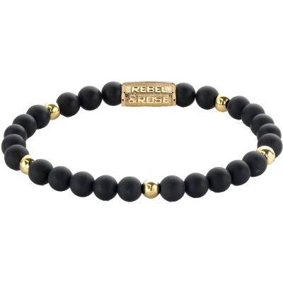 Rebel&Rose Brățară cu mărgele Matt Black Madonna RR-60078-G 19 cm - L Rebel&Rose Brățară cu mărgele Matt Black Madonna RR-60078-G 19 cm - L