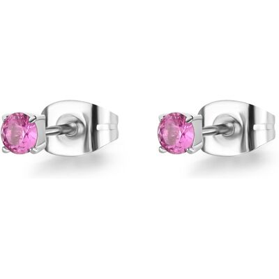 S'Agapõ Cercei mici din oțel tip șurub cu cristal fucsia Dazzly SDZ48 S'Agapõ Cercei mici din oțel tip șurub cu cristal fucsia Dazzly SDZ48