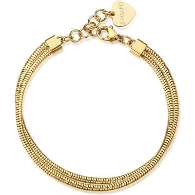 S'Agapõ Brățară dublă placată cu aur Șarpe Chunky SHK119 S'Agapõ Brățară dublă placată cu aur Șarpe Chunky SHK119