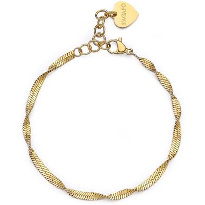 S'Agapõ Brățară elegantă placată cu aur tip șarpe, Chunky SHK52 S'Agapõ Brățară elegantă placată cu aur tip șarpe, Chunky SHK52